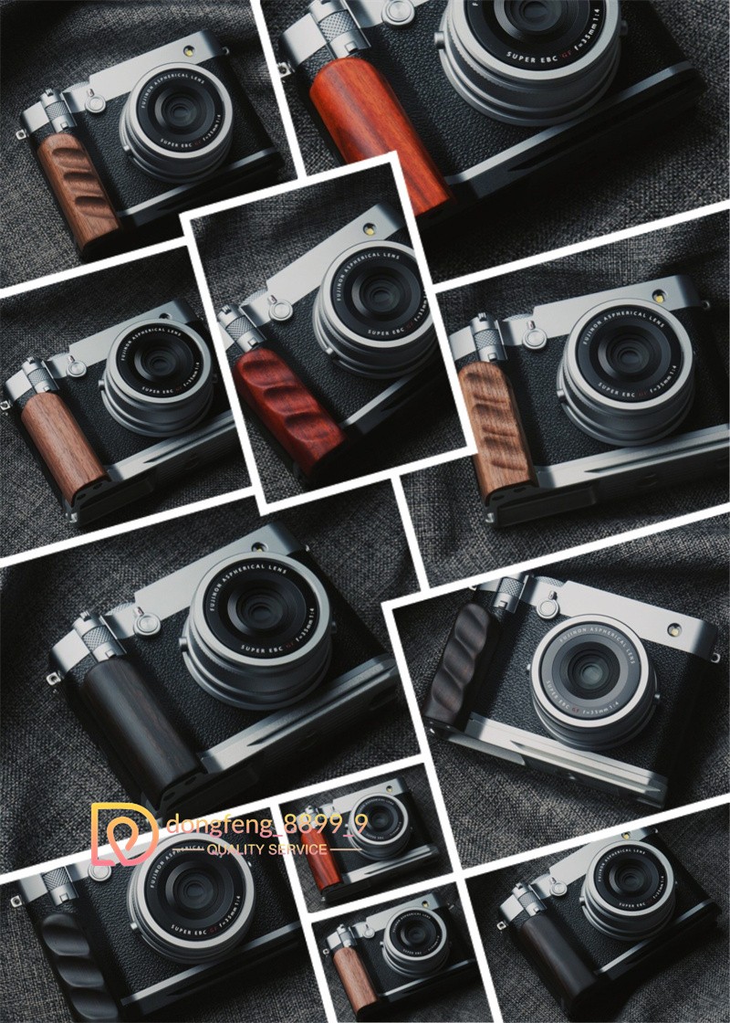 Camera Wooden Handle Aluminum Alloy Base Accessory For Fujifilm GFX100RF