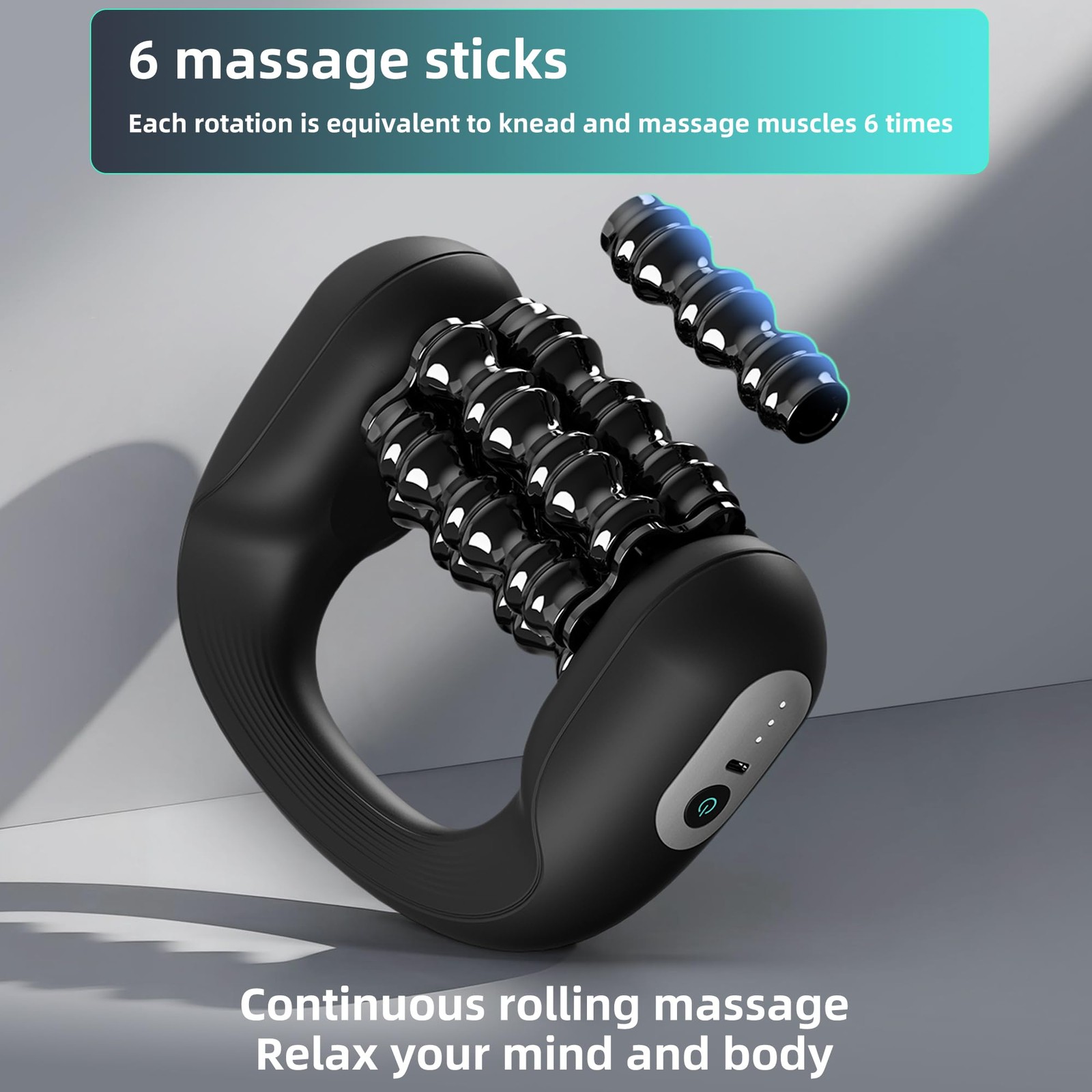 MODILIC Electric Muscle Roller for Post-Workout Recovery, Deep Rolling Black