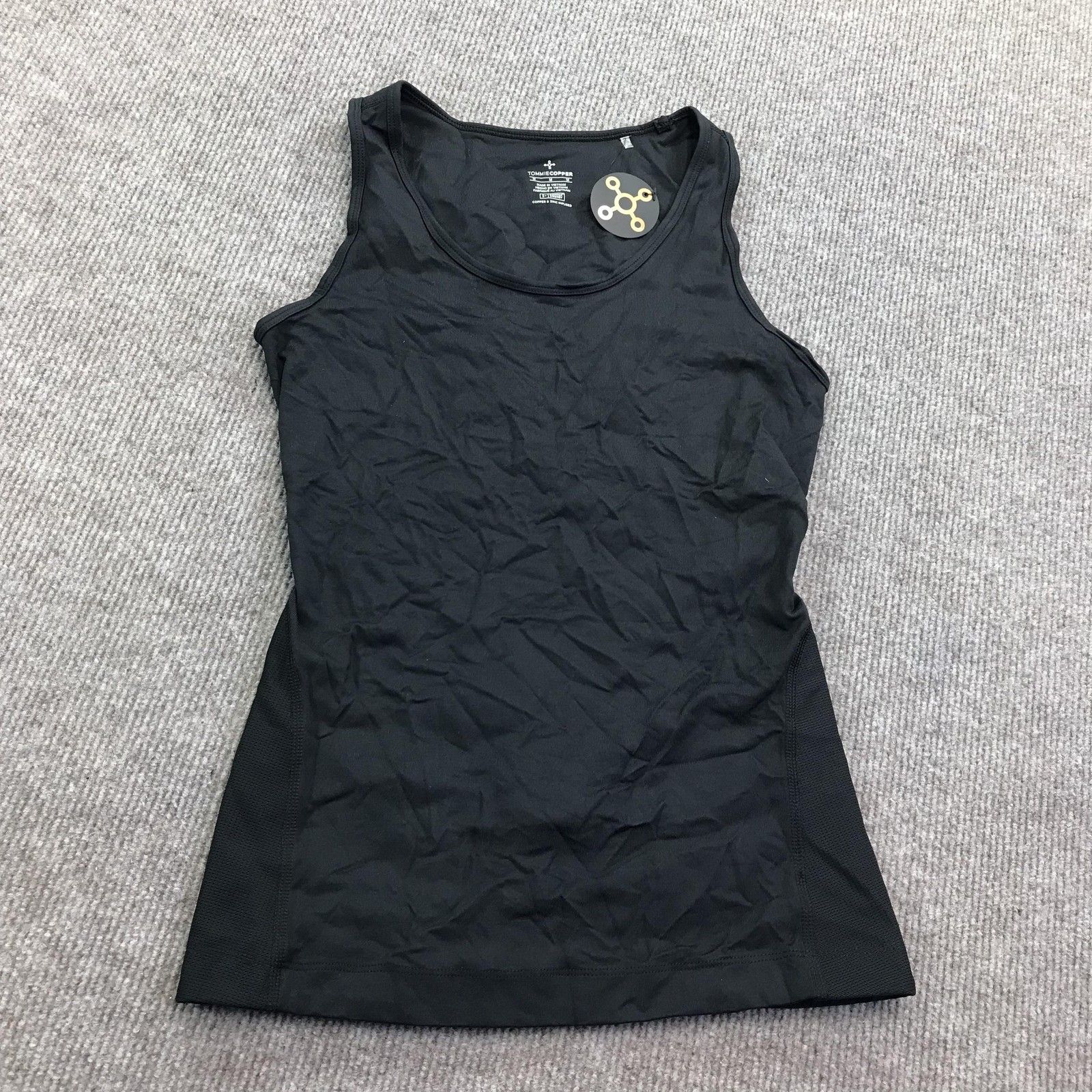 Tommie Copper Womens Back Support Compression Tank Top Shirt Medium M Black