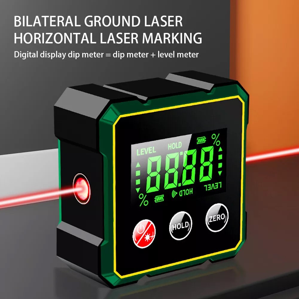 Digital Angle Finder Magnetic Protractor Laser Level Box Inclinometer Tool USA