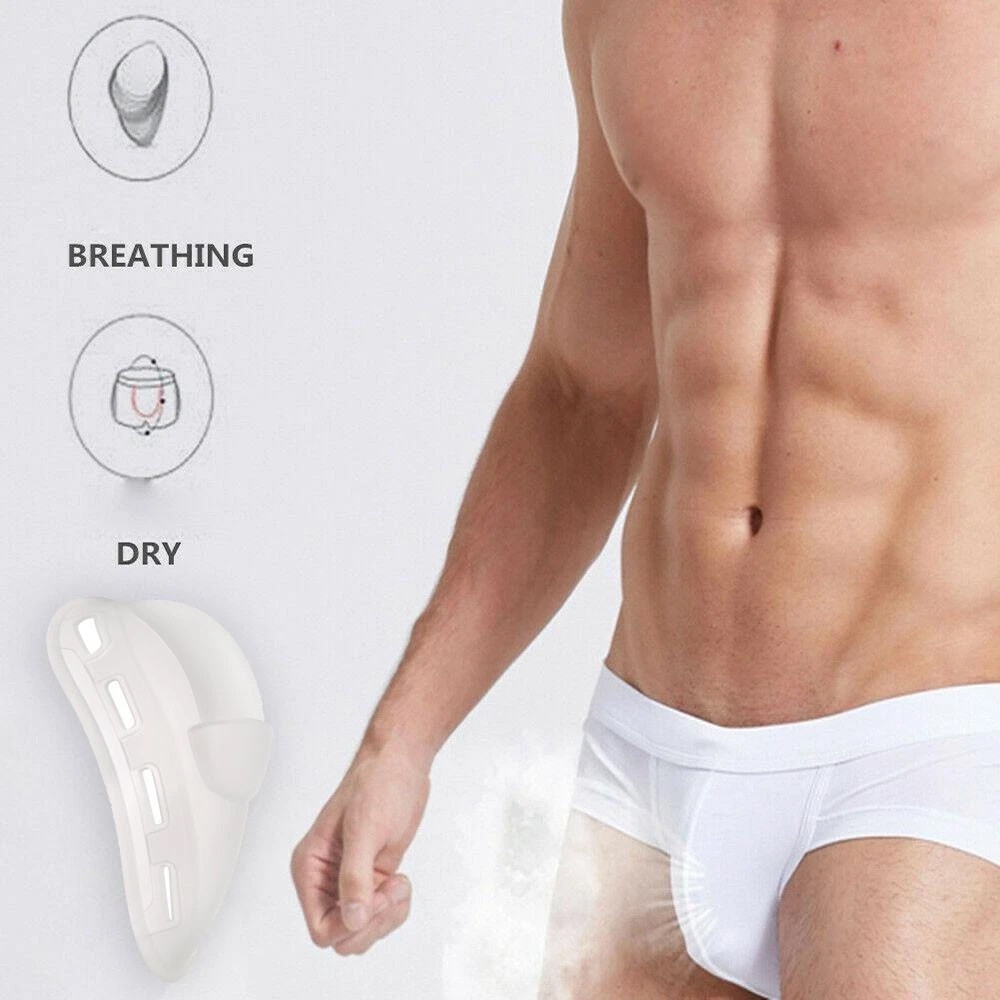 Men Bulge Package Enhancer Cup Pouch Silicone Pad Briefs String Underwear Clear