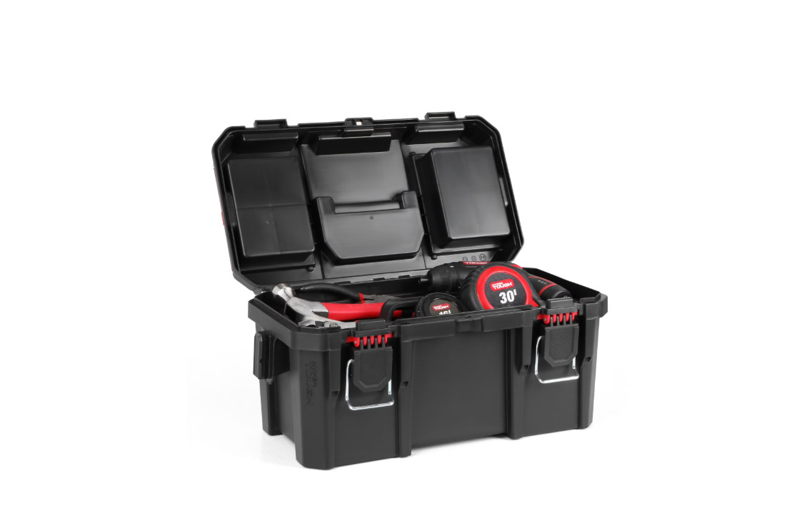 Hyper Tough 16-Inch Toolbox – Heavy-Duty Resin Storage with Padlock Security