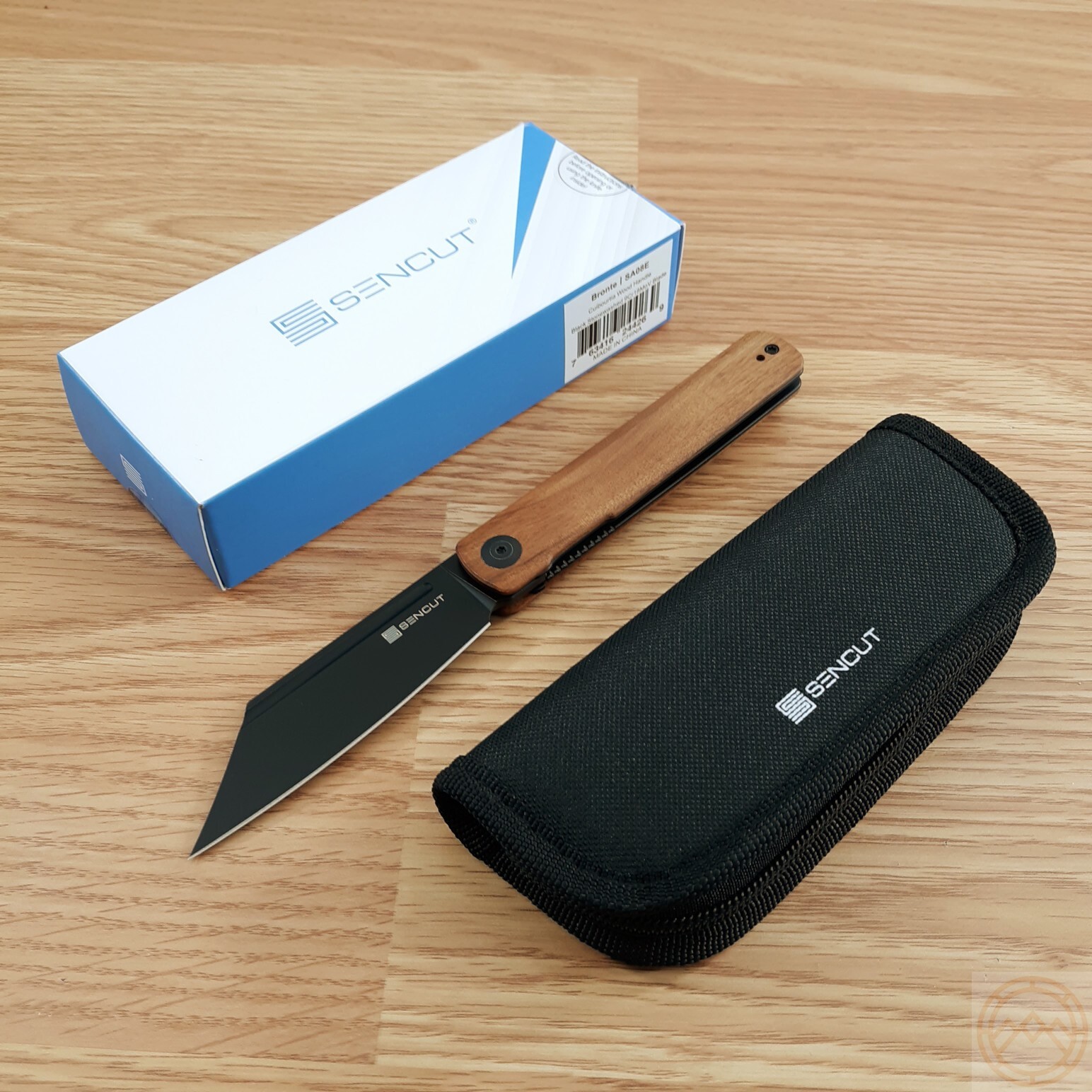 Sencut Bronte Linerlock Folding Knife 3.38" 9Cr18MoV Steel Blade Wood Handle