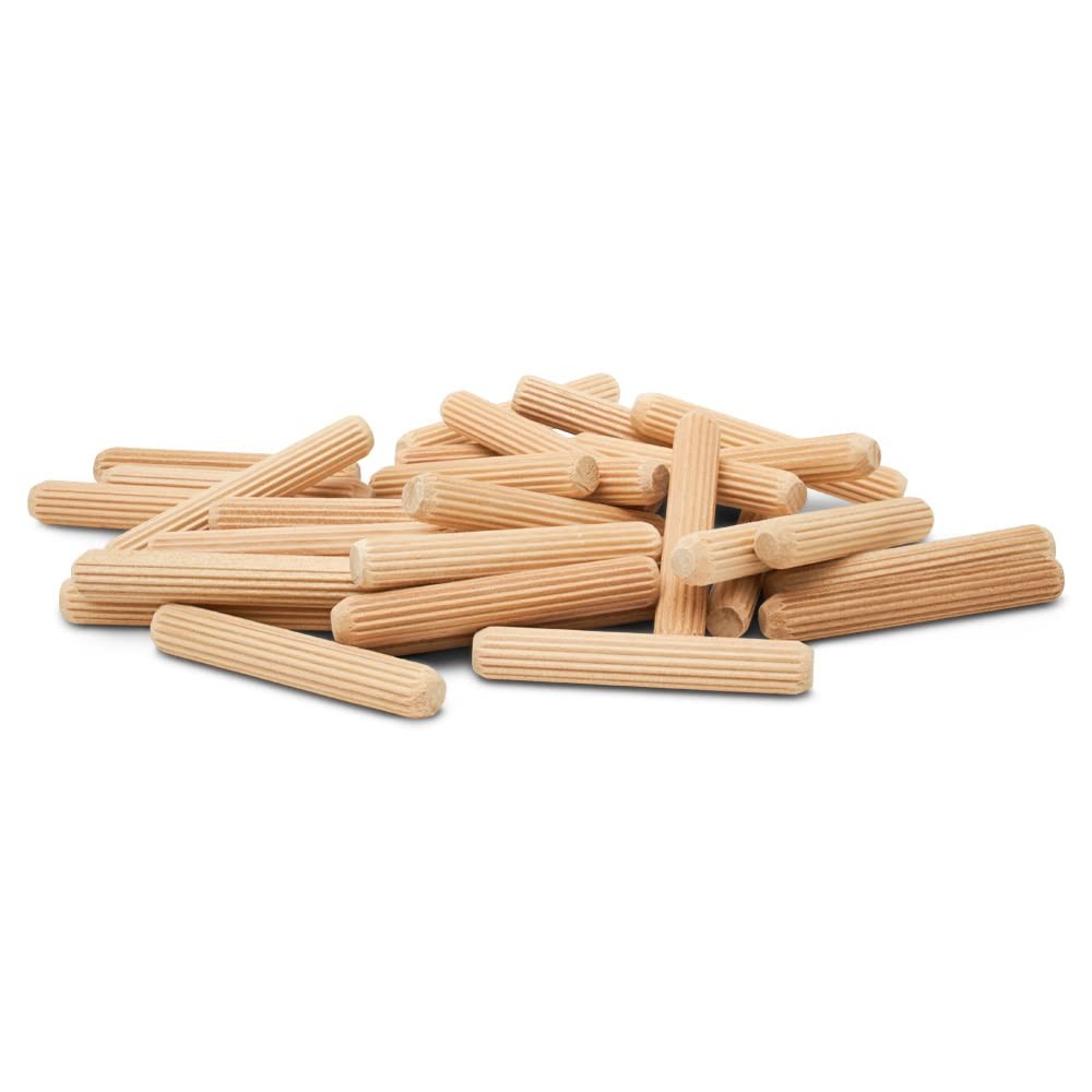 Wooden Dowel Pins 2 x 5/16 inch Fluted Dowel Joints for Woodworking, Furniture