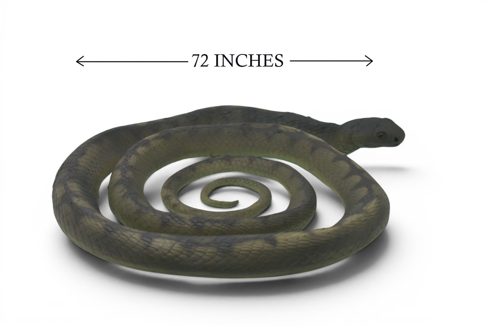Python Snake, Hand Painted Hard Rubber, Realistic Reptile, Realistic Toy 72 Inch