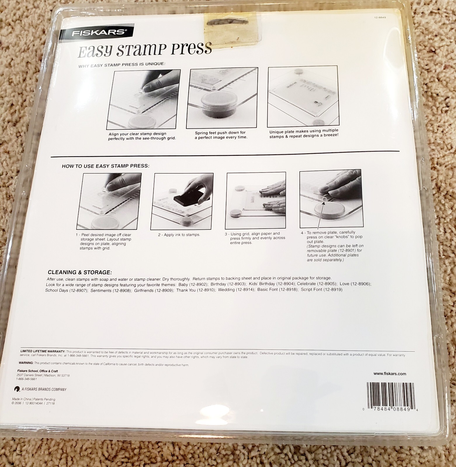 Easy Stamp Press by Fiskars Perfect Image Every Time Borders Picture Frames More