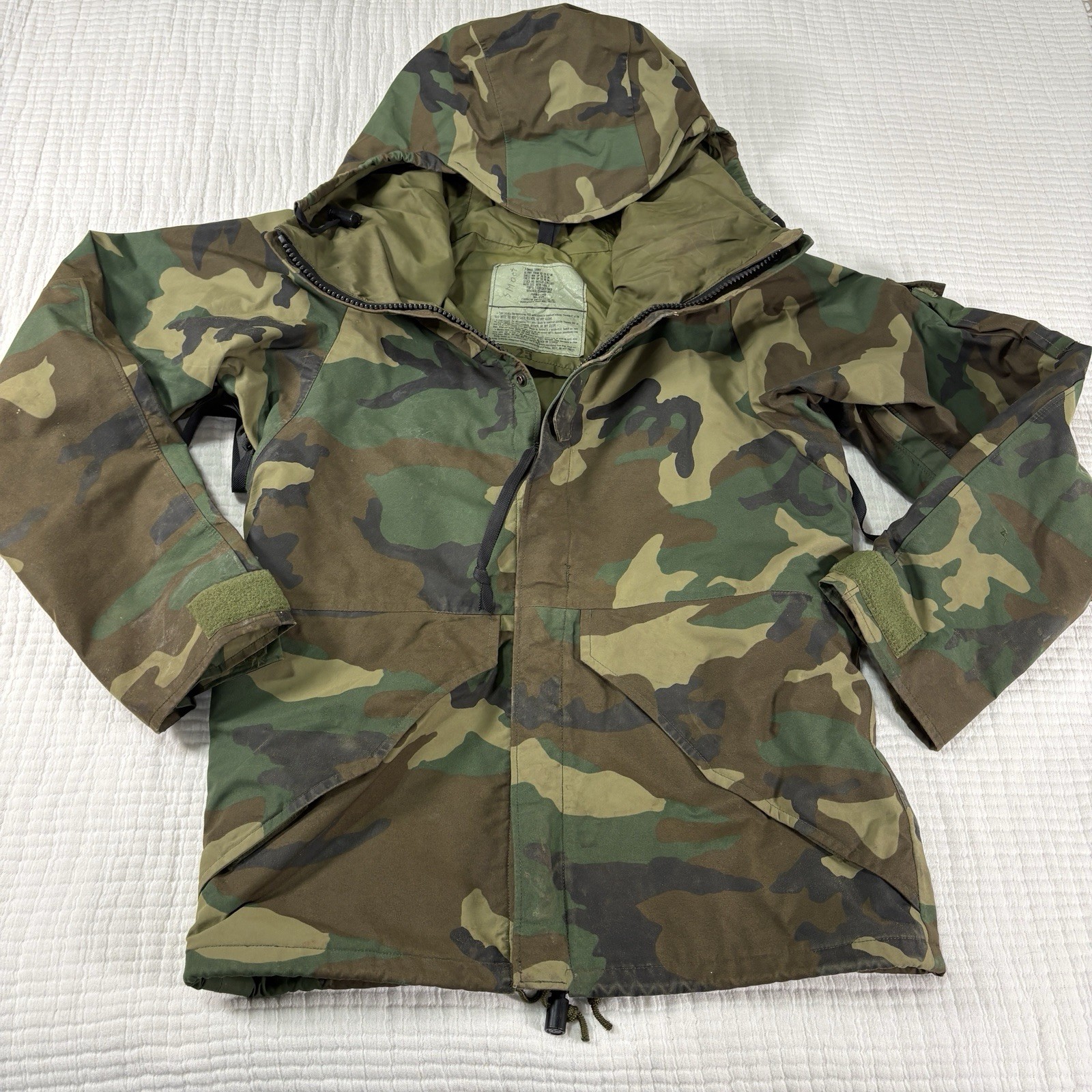 US Military Extended Cold Weather XS Shore Woodland Camouflage Jacket Hunting *