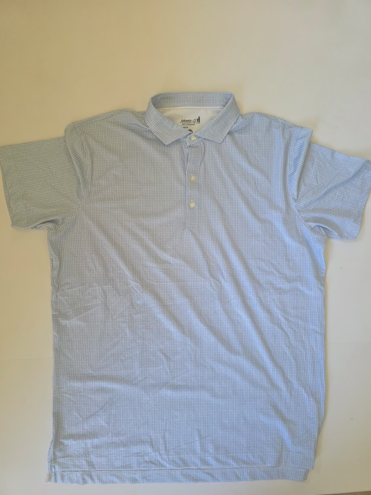 Johnnie O Featherweight Performance Geometric Diamond Polo Blue XXL