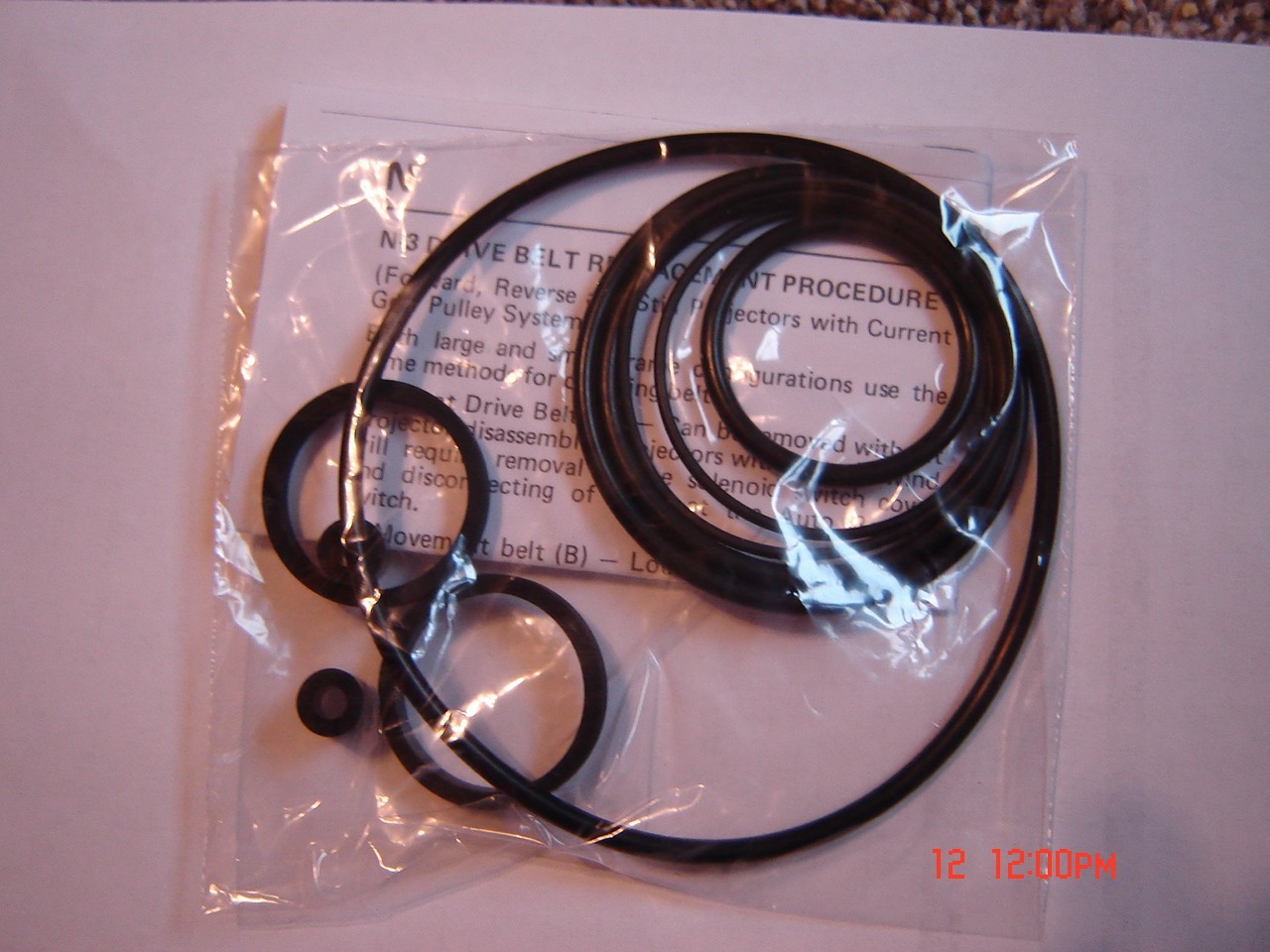 CRESTLINE 148 Projector Belts,6 Belts,4 Tires Set. & Instructions