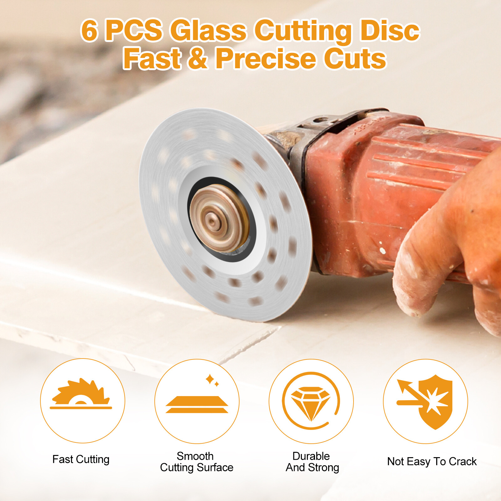 6PCS 4in Rock Slab Grinding Disc Rock Plate Flat Grinding Disc Diamond Saw Blade