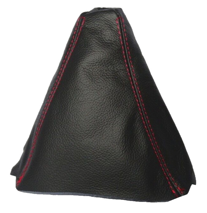 For BMW 3 Series E90 E91 E92 E93 2006-2013 Shift Boot Black Leather Red Stitch