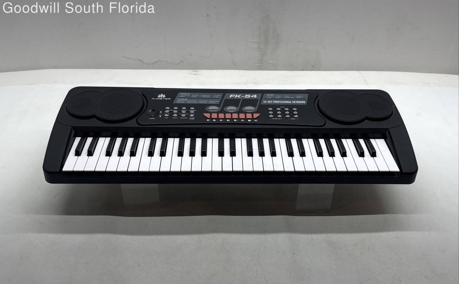 Audster Model FK-54 Black 54-Key Professional Piano Electric Keyboard Not Tested