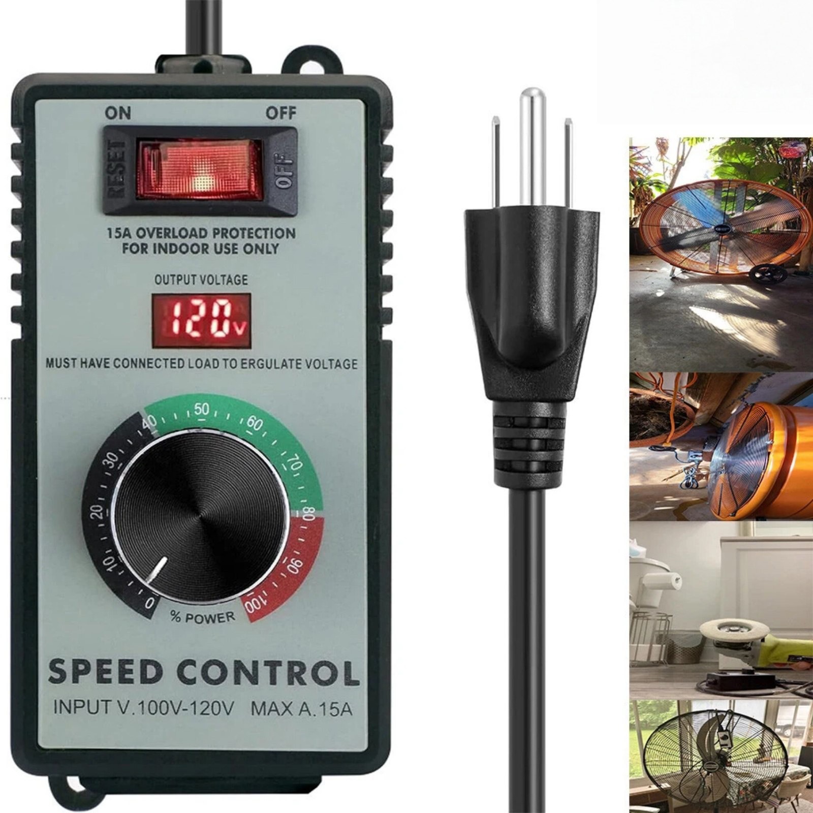 Replacement AC Motor Speed Controller 120V with LED Display for Motor Repair