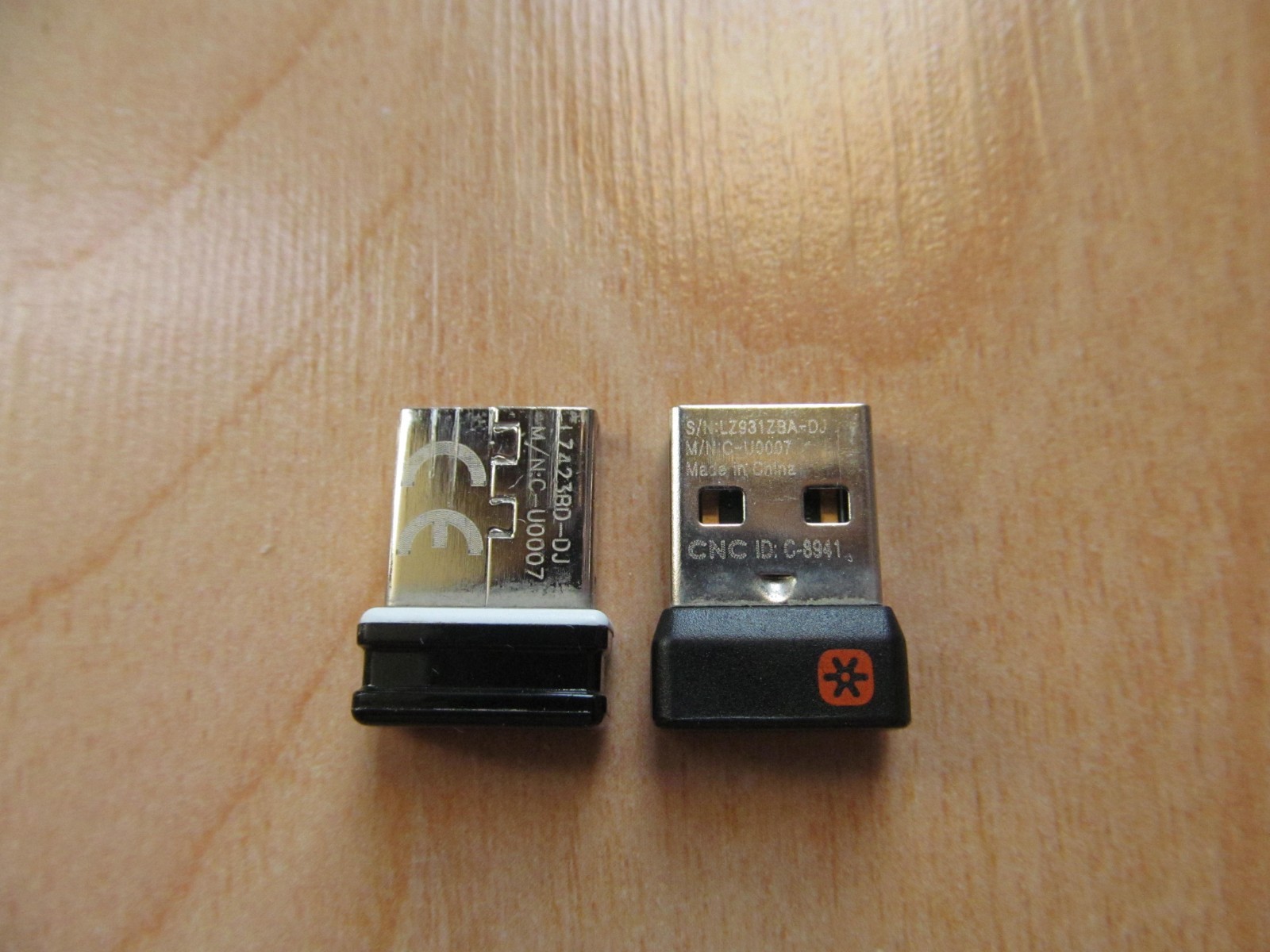LOGITECH Logi C-U0007 USB WIRELESS RECEIVER DONGLE Lot of 2