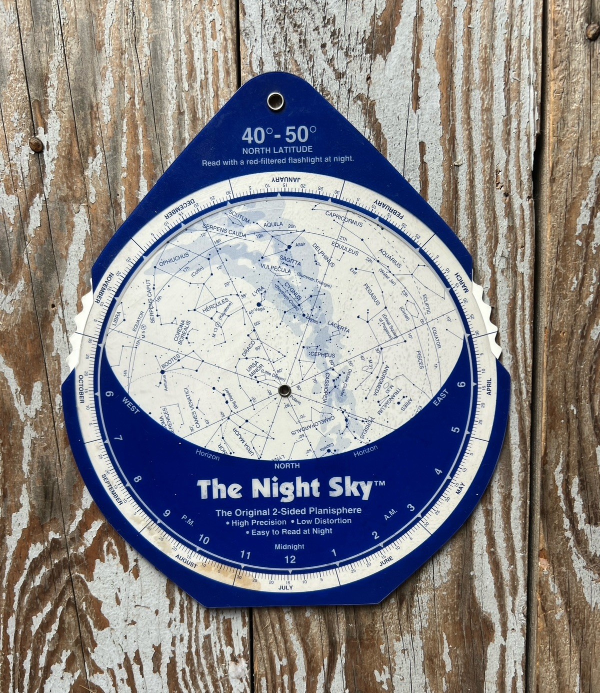 "The Night Sky" Planisphere - 40-50 degree north latitude David Chandler  1992