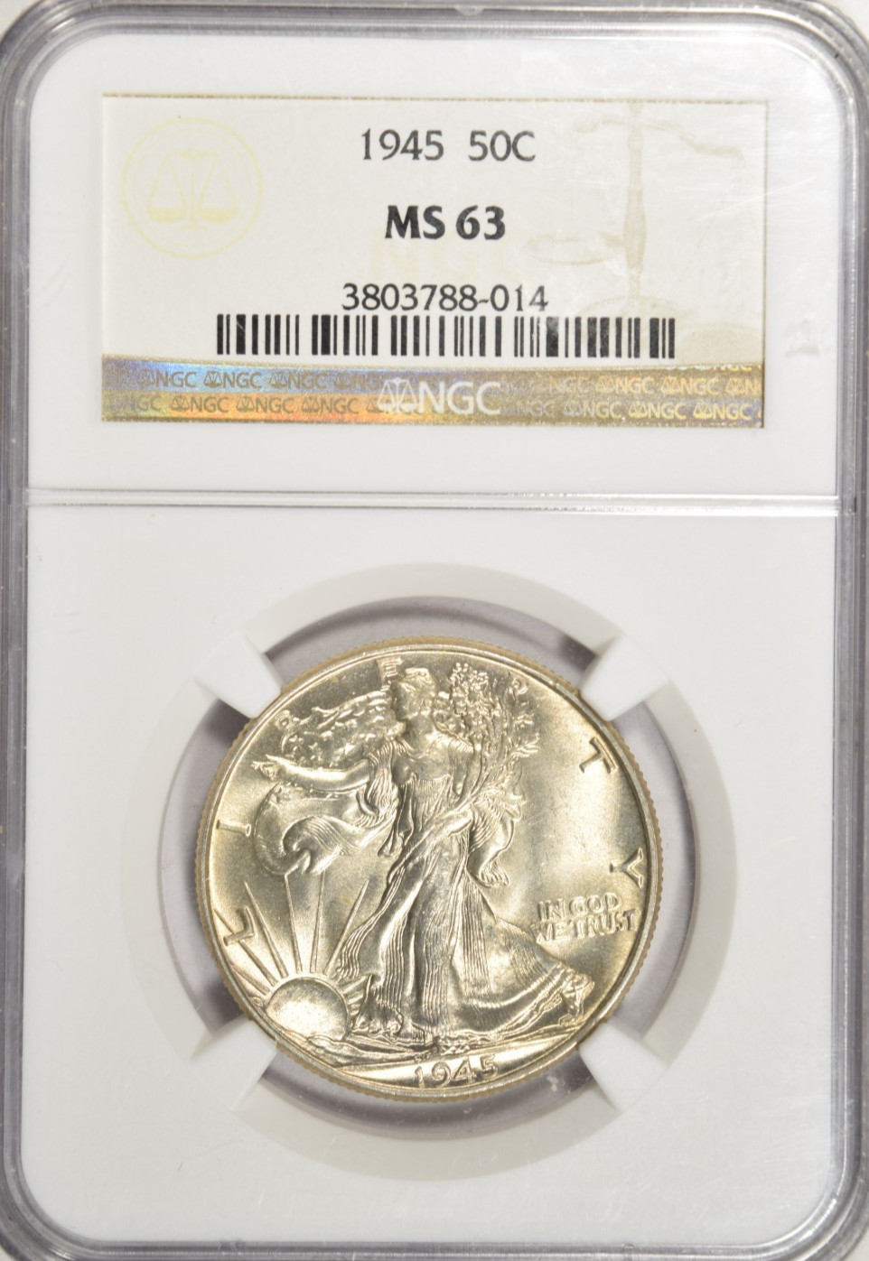 1945 WALKING LIBERTY HALF DOLLAR ~ NGC MS63 ~ PRICED RIGHT!