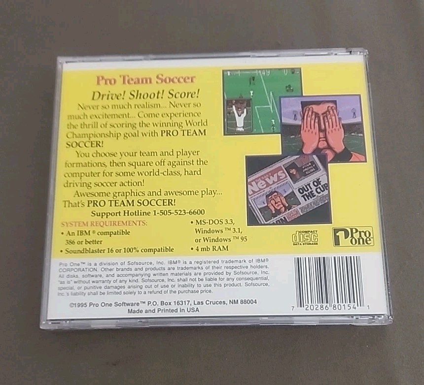 CD-ROM PC Windows Pro Team Soccer