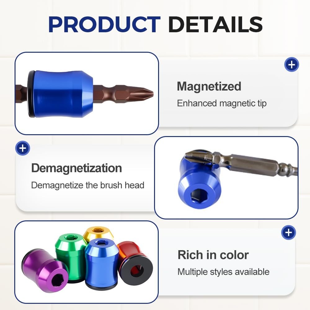 5PCS Magnetic Screw Holder Rings for Hex Screwdriver Bits & Drills