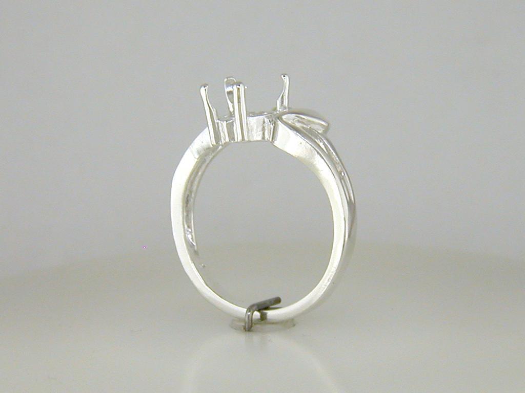 8 mm Heart Shadow Ring Setting Sterling Silver