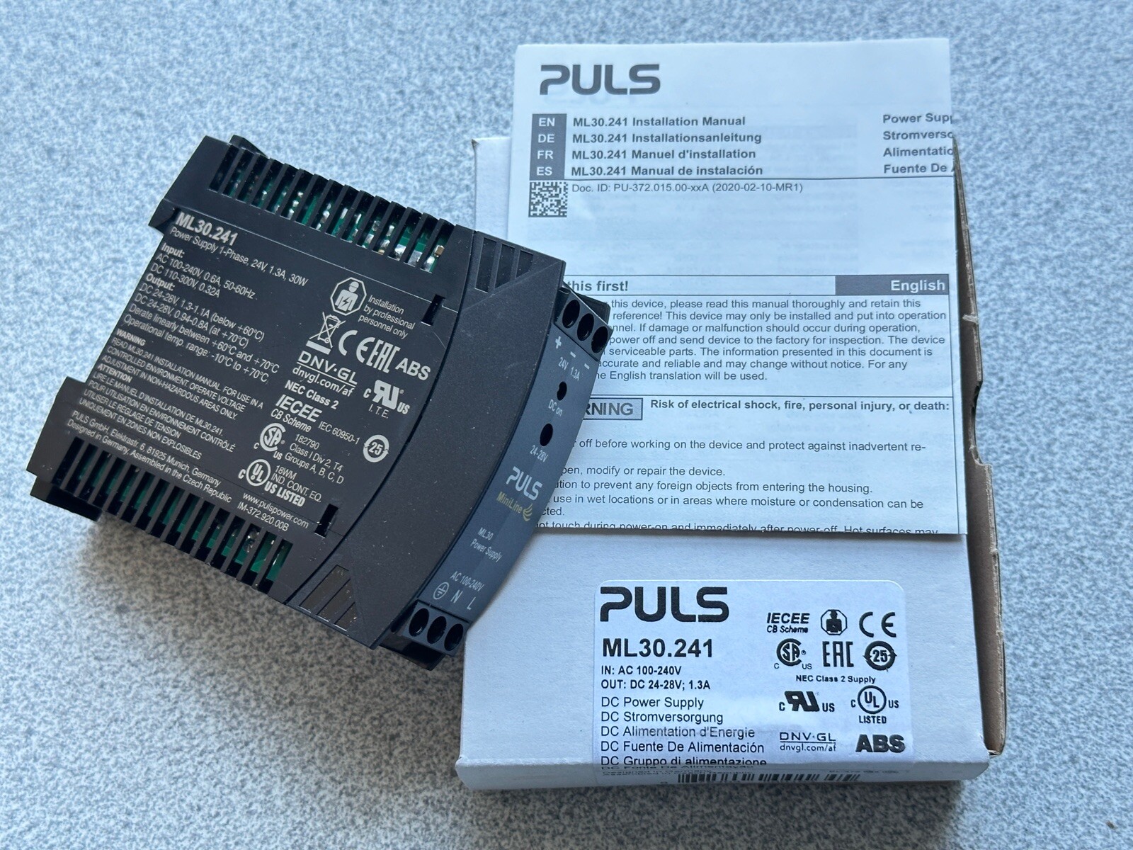 NEW PULS ML30.241 DC Power Supply IN 100-240Vac OUT 24-28Vdc 30W 1.3A Din Rail