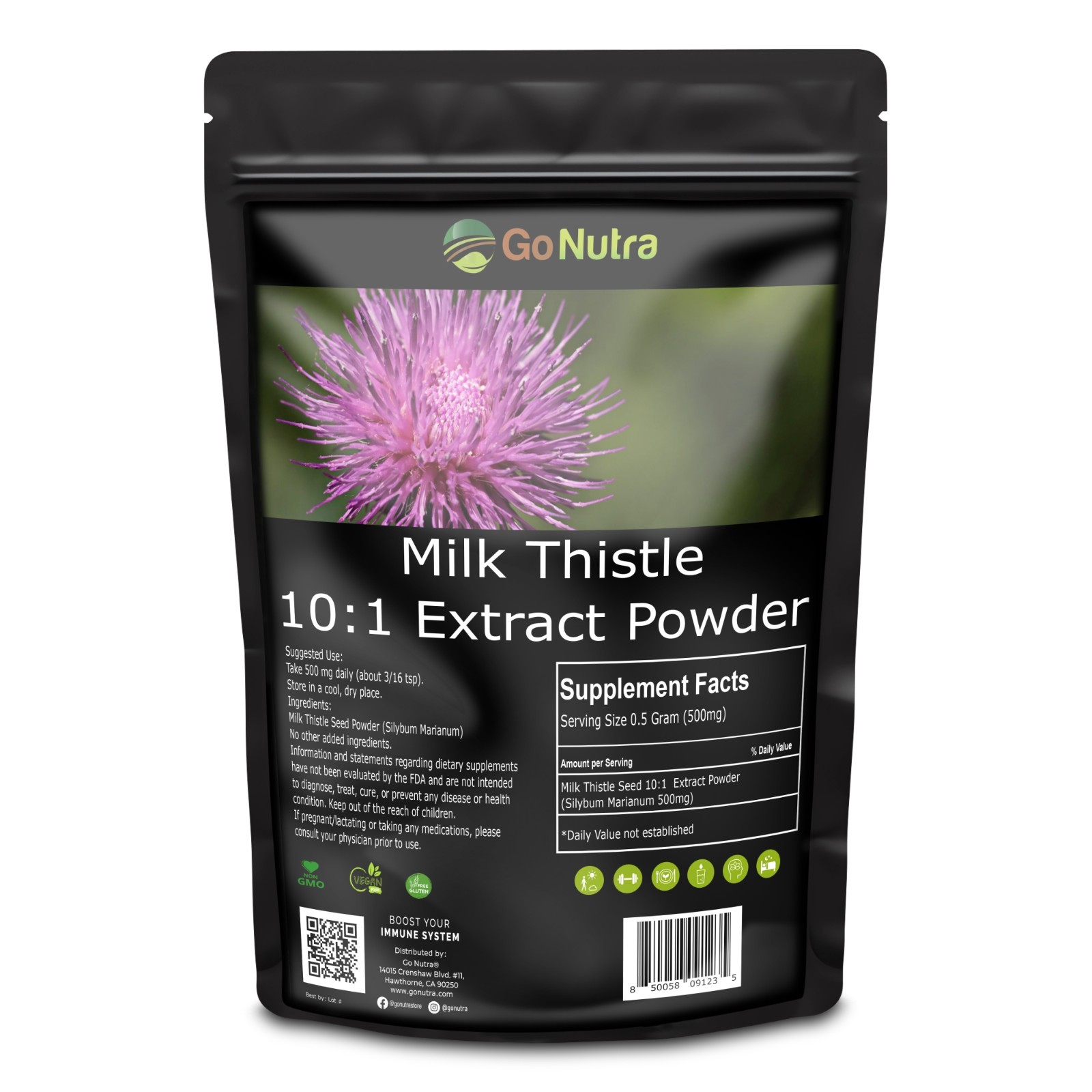 Milk Thistle Powder 1lb Pure Milk Thistle Extract Seed Powder Silybum Marianum