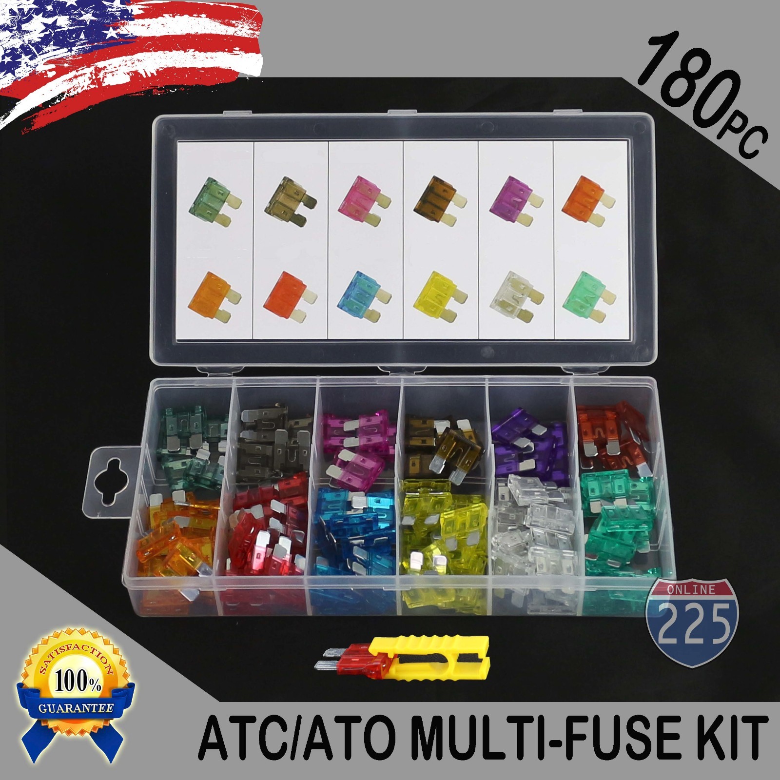 180 Pack ATC ATO APR ATS Blade Fuse Assortment Auto Car Motorcycle SUV FUSES Kit