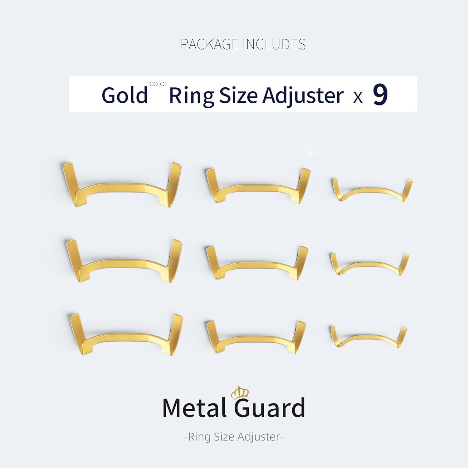 9 Pack Filled Metal Ring Guard,Invisible Ring Size Adjuster Set for Loose