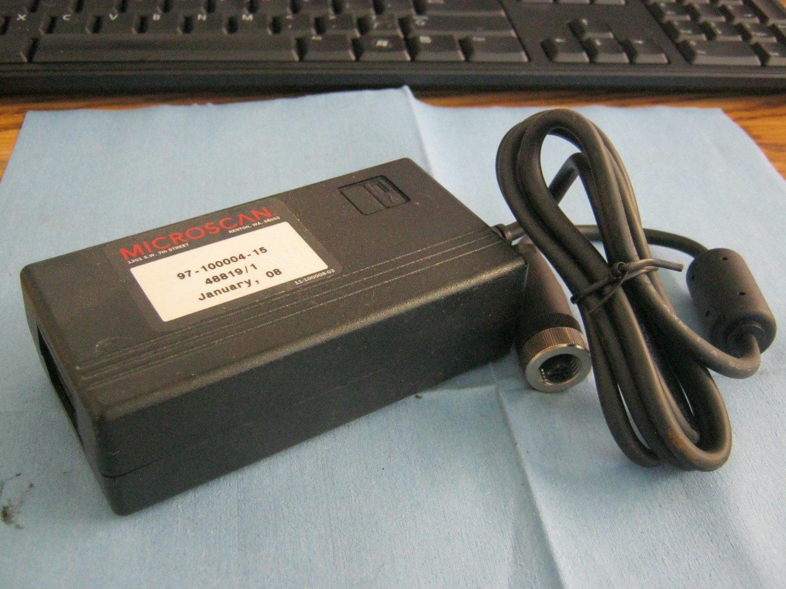 Microscan: 97-100004-15 Power Supply. 100-240V, 1.5A. New Old Stock. No Box