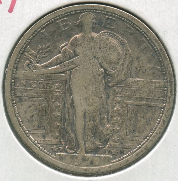 1917-D Standing Liberty Silver Quarter Type 1 - Denver Mint - ST265