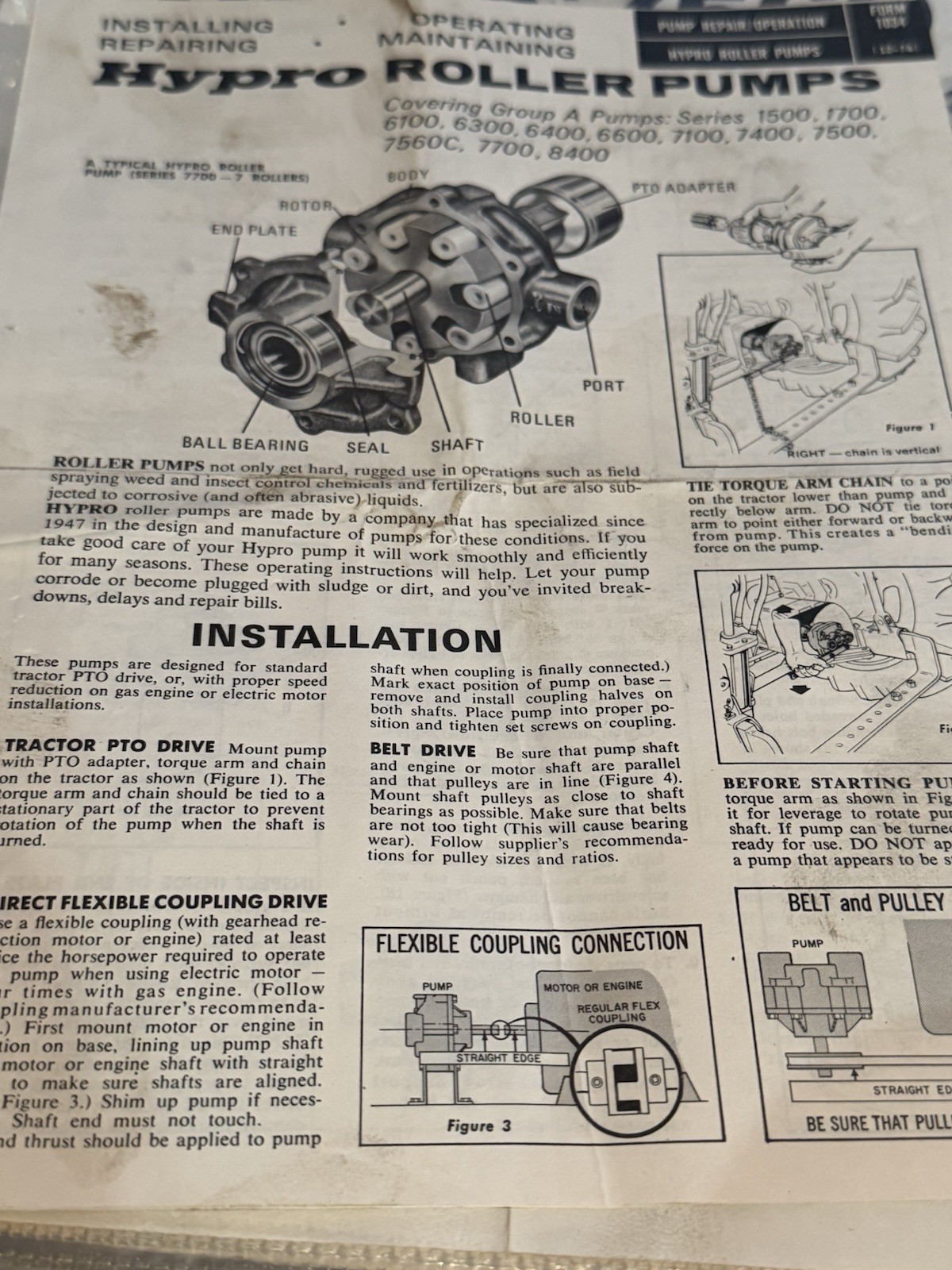 Hydro Roller Pumps Operating Maintenance Group A Pumps Manual