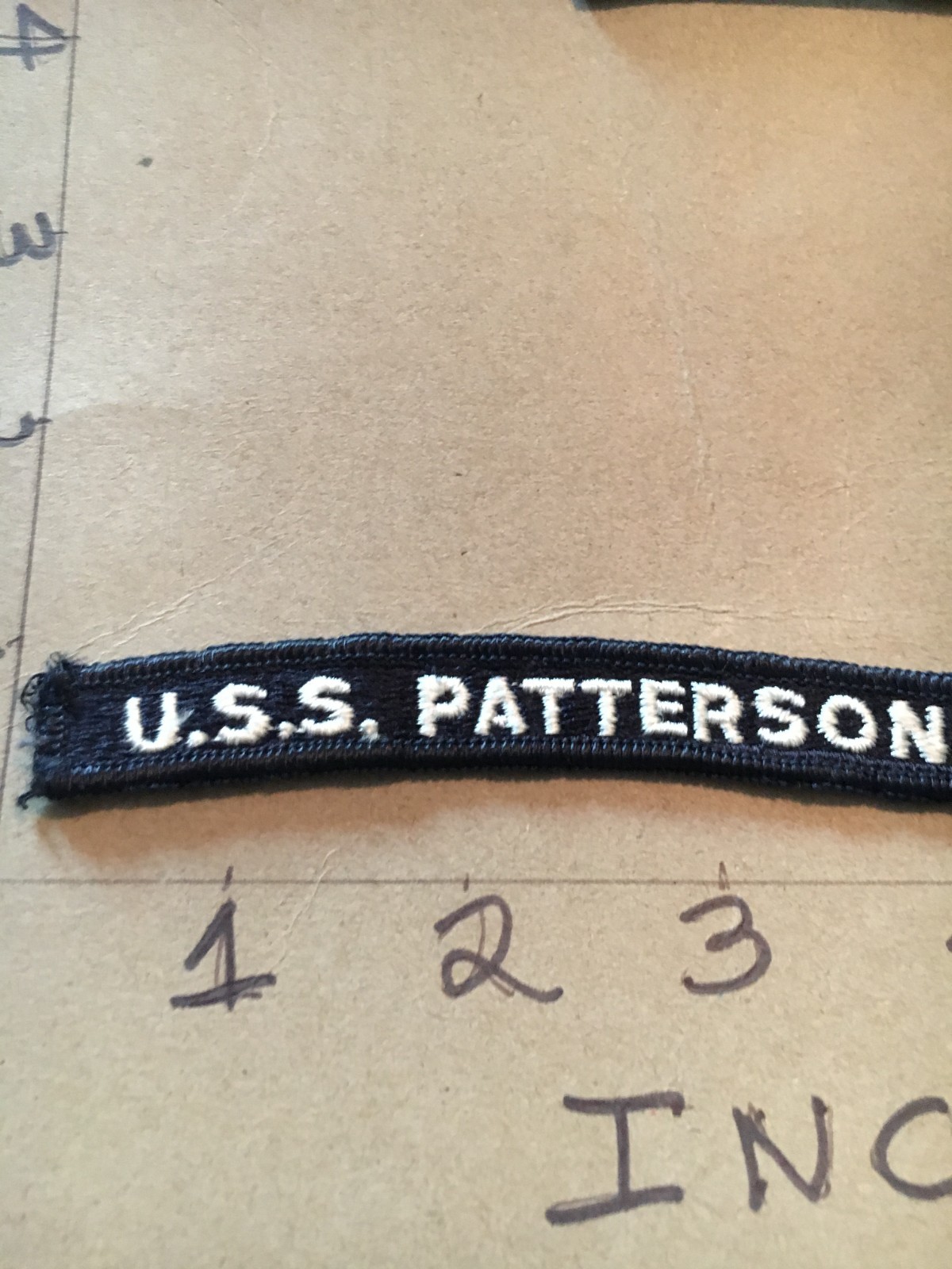 US NAVY SHOULDER STRIP TAB *** rocker *** Patch USS Patterson