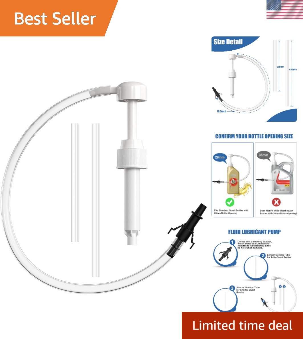 Effortless Gear Oil Transfer Pump for Quart Bottles - 3rd Hand Adapter Included