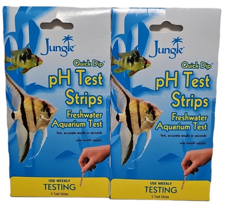 Jungle pH Test Strips Freshwater Aquarium Water Test 5 Strips Fast Accurate 2 Pk