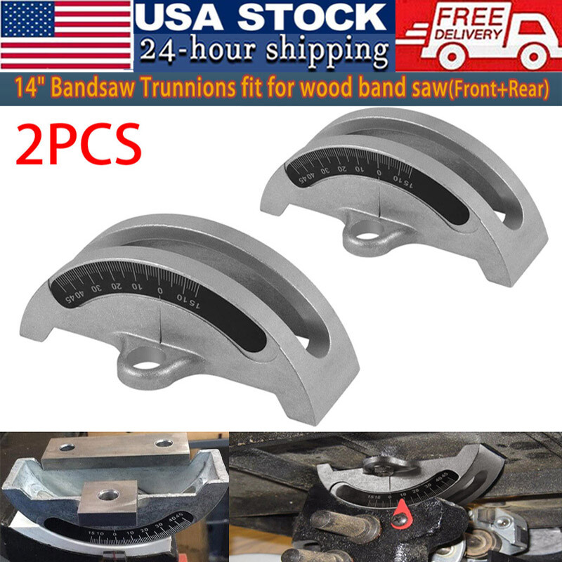 2PCS 14"Bandsaw Trunnions Fit For Most 14-Inch Wood Band Saws With Degree Scale