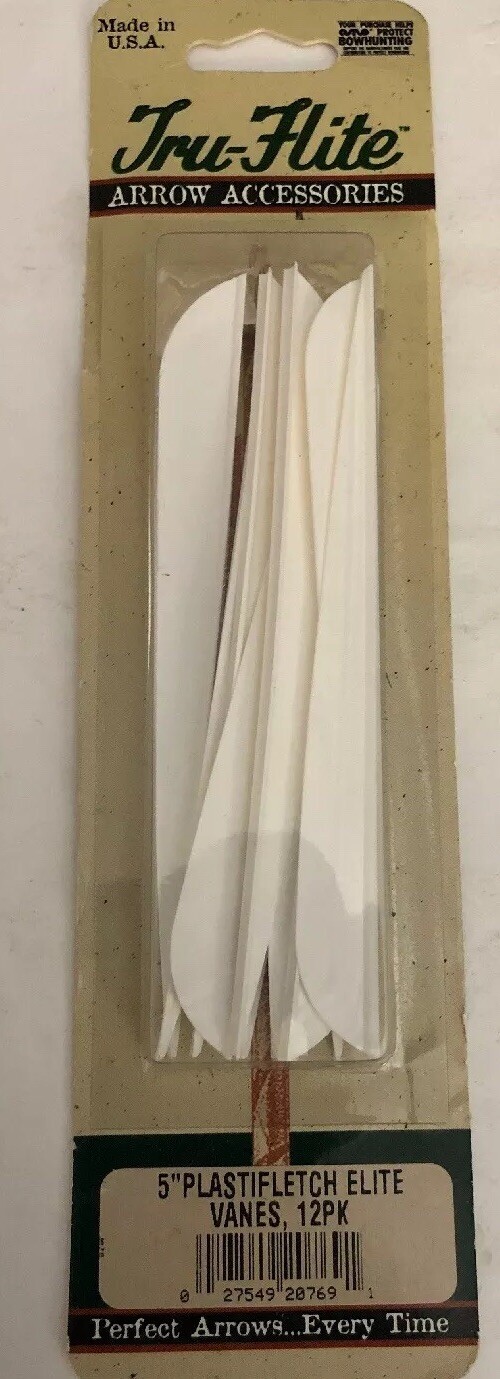 5” Plastifletch Elite Vanes 11 Pk White RARE VINTAGE COLLECTIBLE SHIPS N 24 HRS