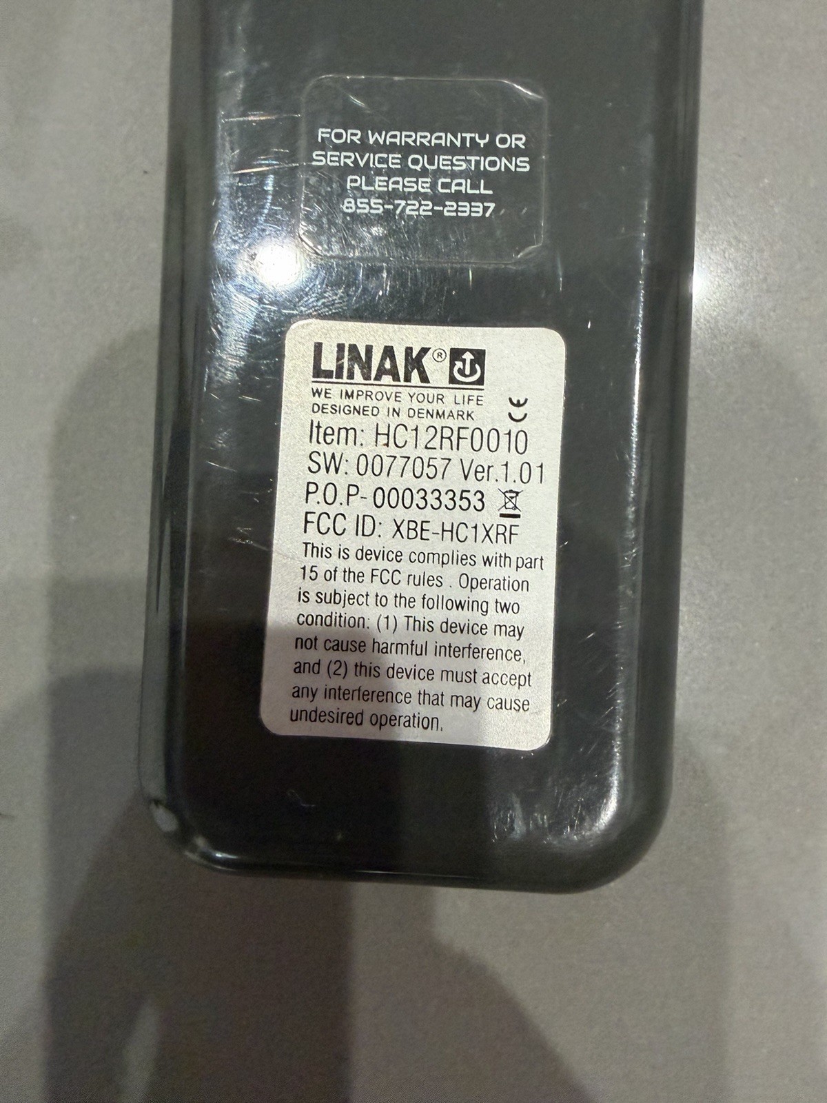 LINAK HC12RF0010 Remote Used for Beautyrest Renew Powerbase