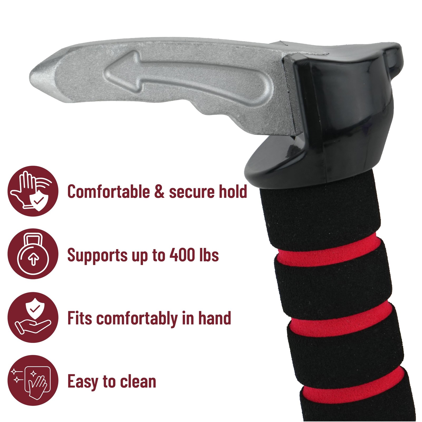 Bates- Car Door Handle for Elderly, 2 Pack, Assist Red