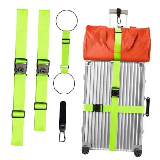 Heavy Duty Adjustable Luggage Connector Straps for Suitcases 4PCS Add a Bag |