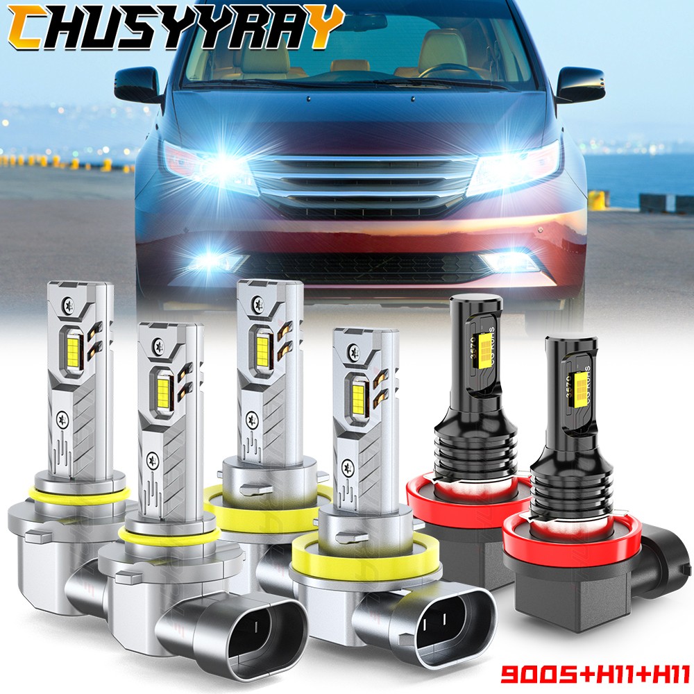 For Honda Odyssey 2011-2020 Combo LED Headlight High&Low Beam Fog Light Bulbs