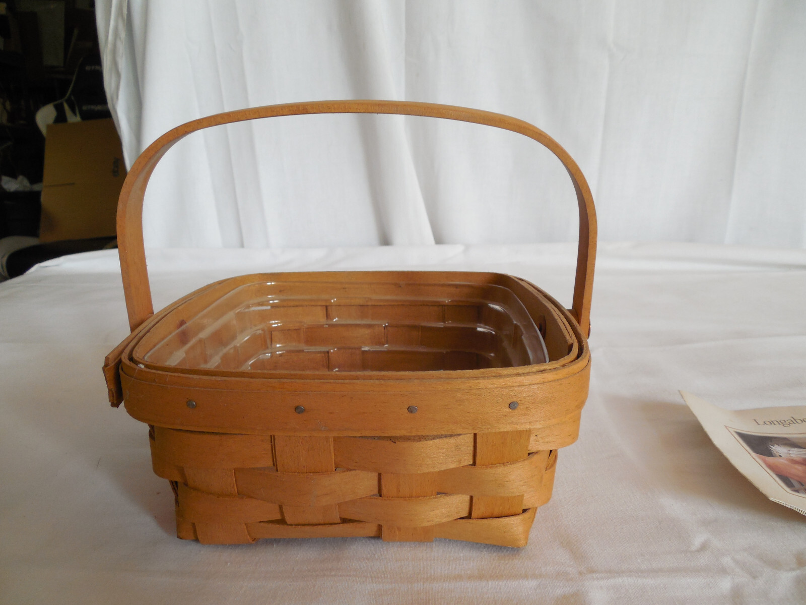 Nice Longaberger basket w/protector 2003 signed