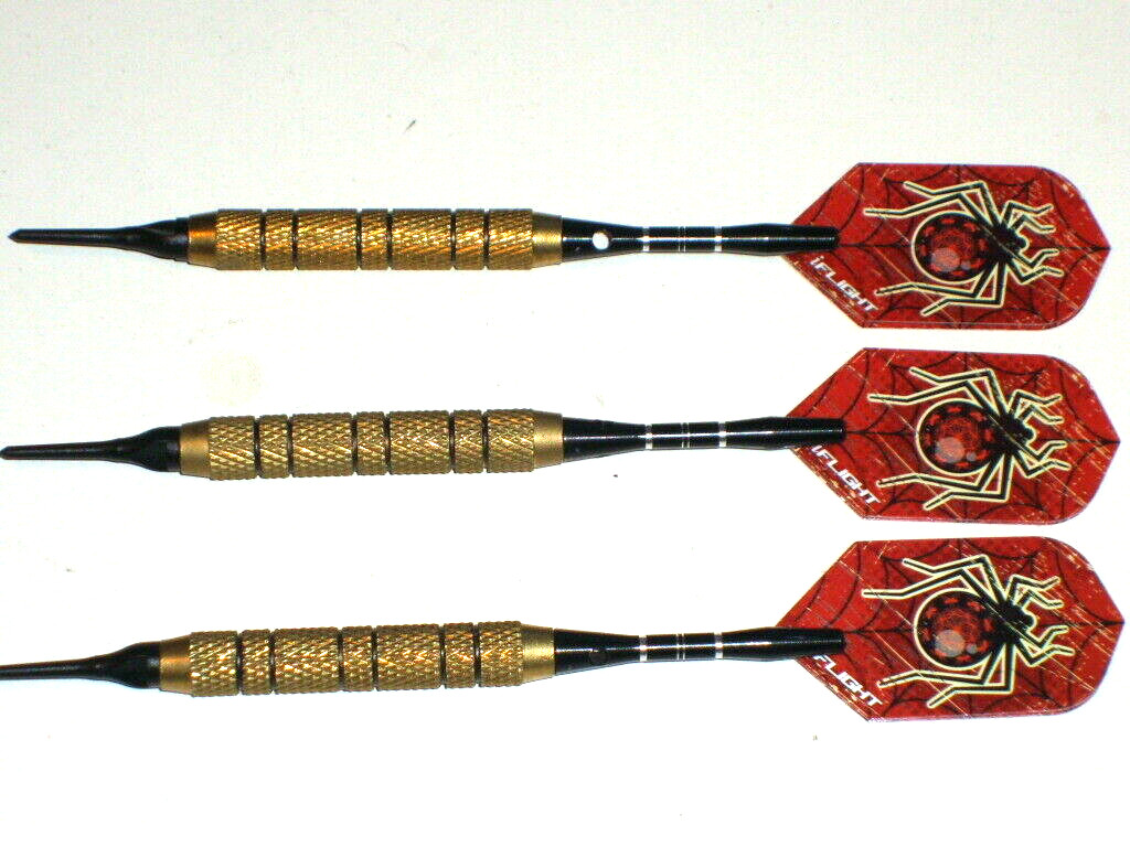 Soft Tip Darts, Used 17 Gram Brass with New Aluminum Shafts and Flights #1956