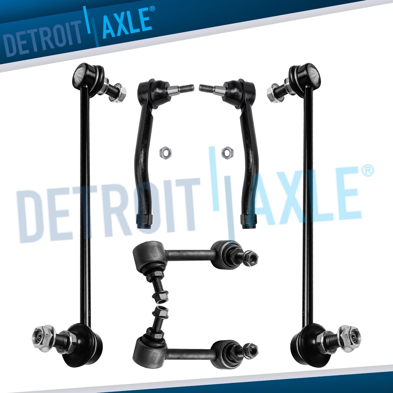 6pc Front & Rear Sway Bars + Outer Tierods Kit for Nissan Maxima Altima Murano