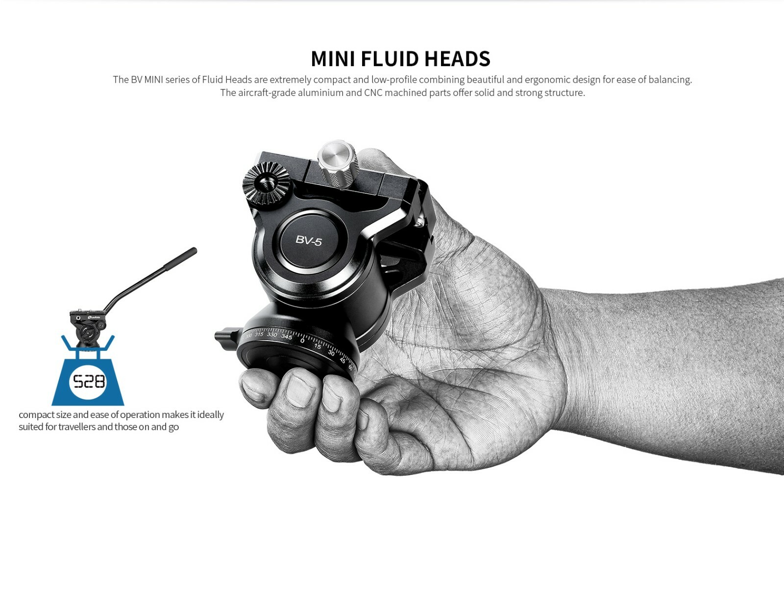 【Leofoto USA Dealer】Leofoto BV-5 mini Fluid Head Video head w/ Plate ARCA Style