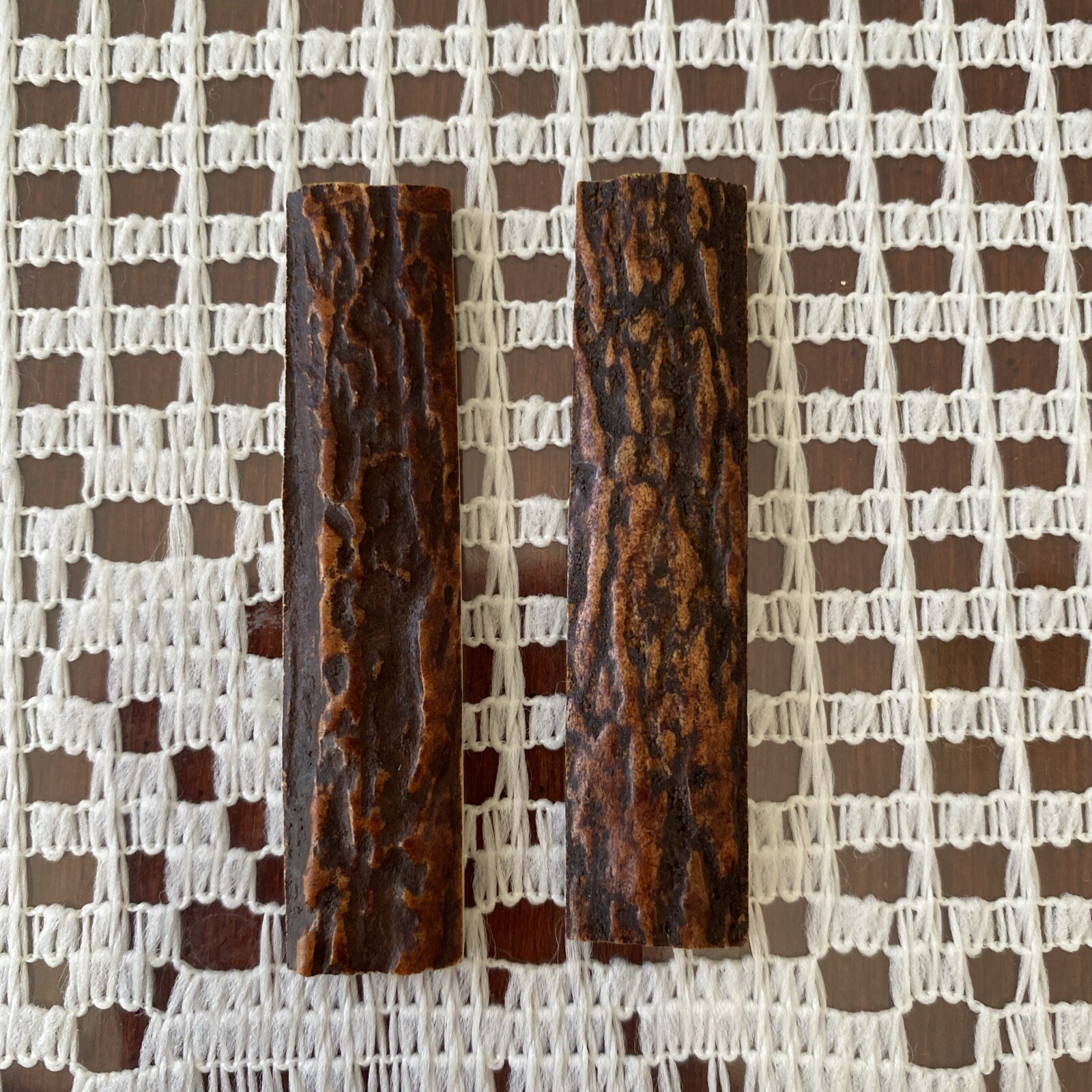 Genuine Stag Antler Small Fixed/Pocket Knife Scales 2 1/4” x 1/2" Matched pair