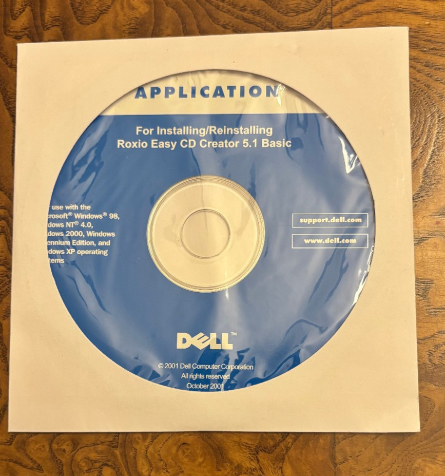 Dell For Installing/Reinstalling Roxio Easy CD Creator 5.1 Basic