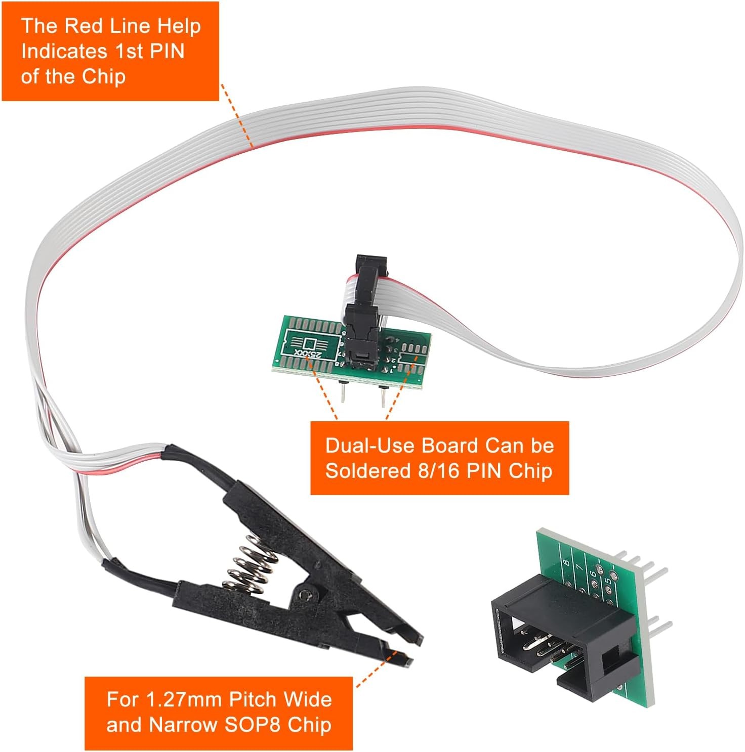 SOIC8 SOP8 Flash Chip IC Test Clips Adapter BIOS Programmer Socket Jig