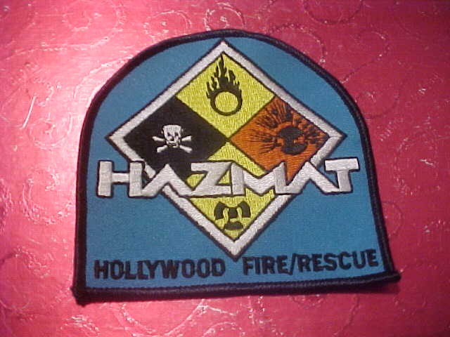 HOLLWOOD FLORIDA HAZMAT FIRE DEPARTMENT PATCH SHOULDER SIZE UNUSED