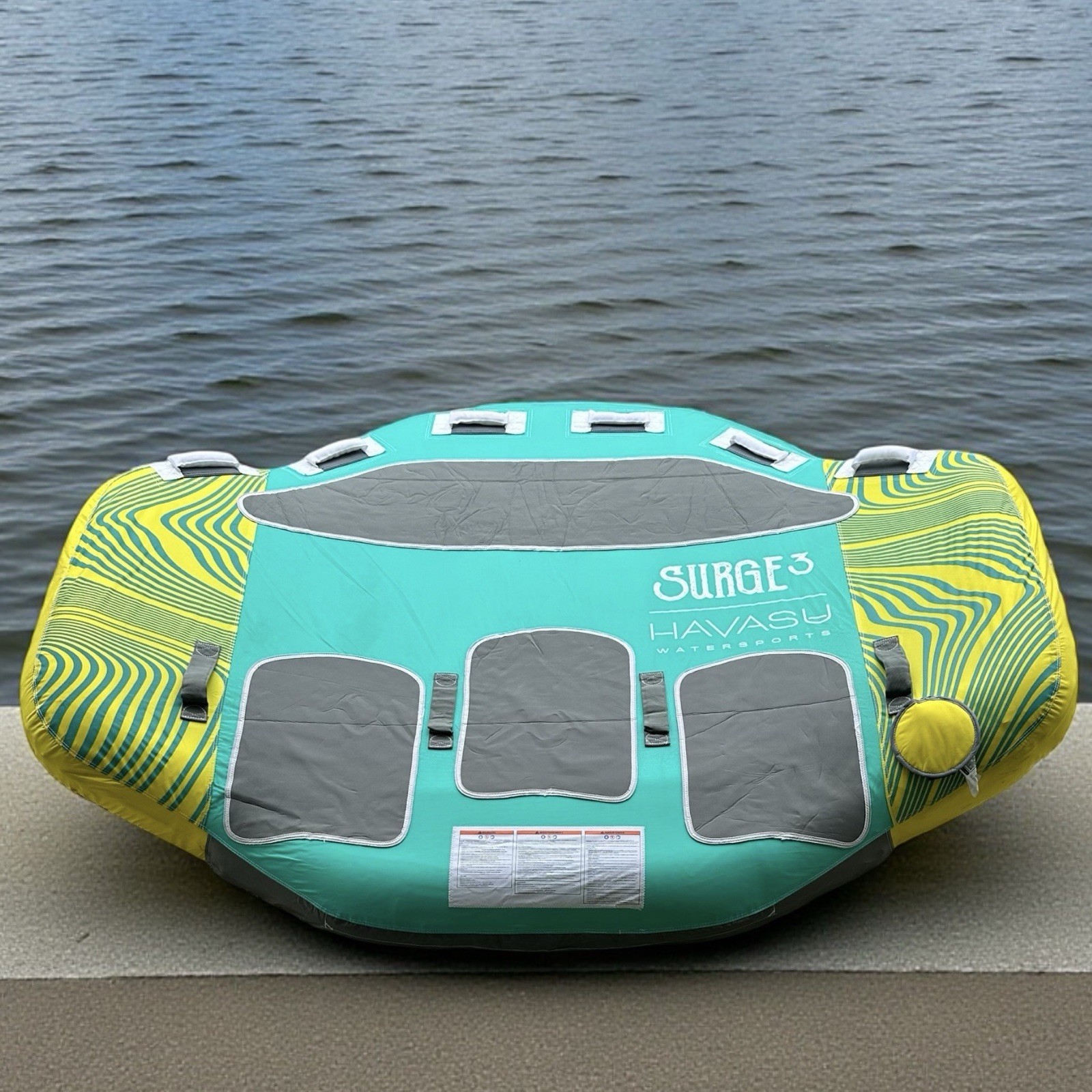 Towable Tube For Boating 1-3 Riders Floating Lounge Raft 510 lbs w/Pump & Rope