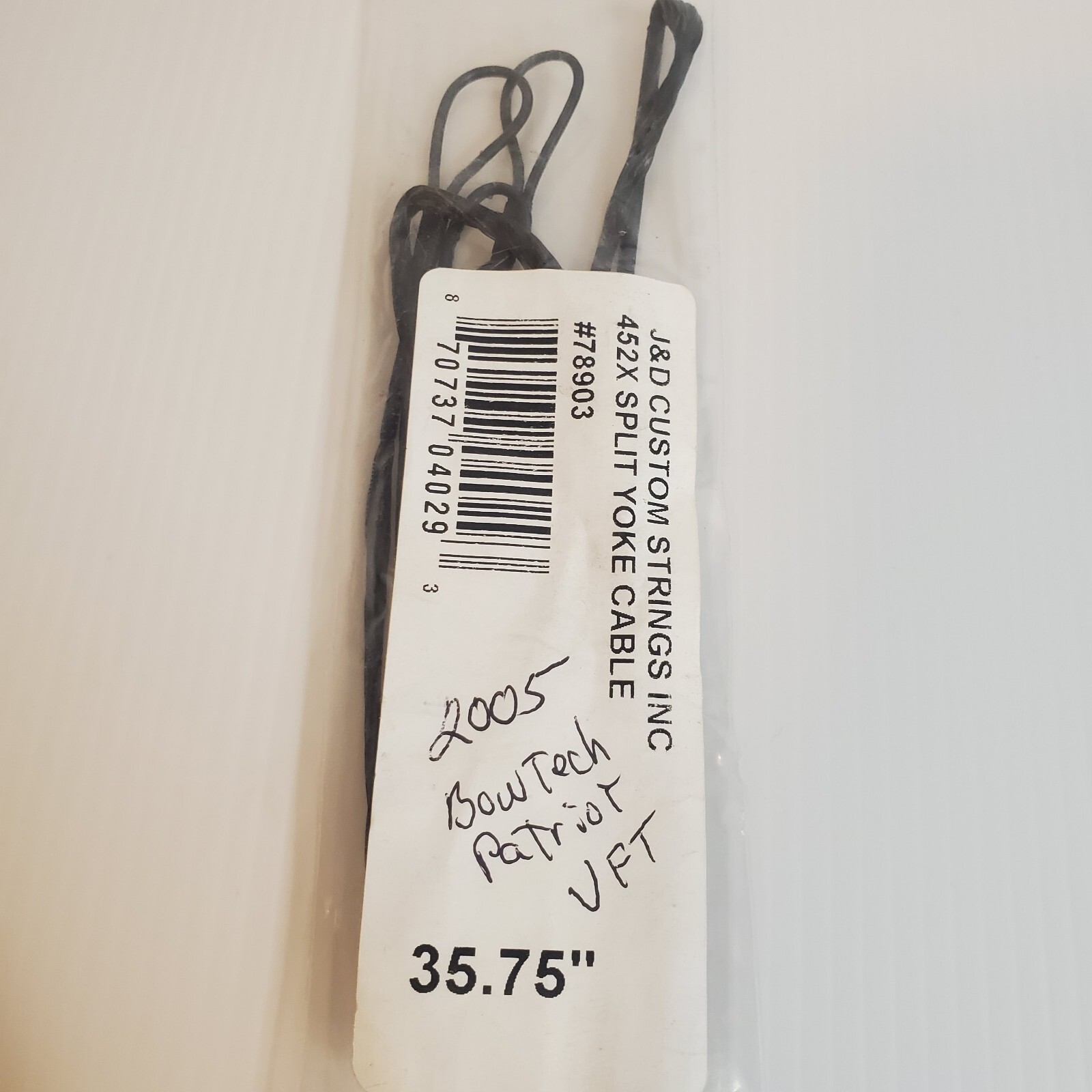 J&D Custom Bowstring Black 452X 35.75" split yoke cable #78903