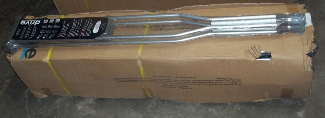 8 PAIRS DRIVE PUSH BUTTON ALUMINUM CRUTCHES TALL ADULT 10402-8 5'10"-6'6" (OR22)